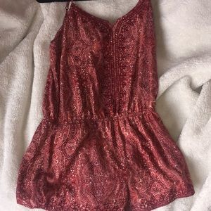 Embroidered Red Romper